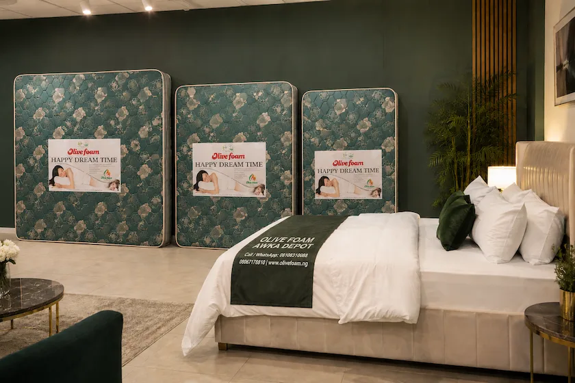 Olive Foam Awka Depot — premium foam mattresses showroom in Awka Nigeria